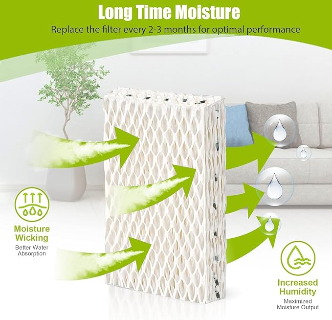 8 Pack WF813 Humidifier Filters Wick Replacement Compatible with ReliOn RCM-832 RCM-832N WF813 DH832 ProCare PCWF813 Equate EQWF813 EQ-2119-UL Duracraft DH-830 Cool Mist Humidifier Filters