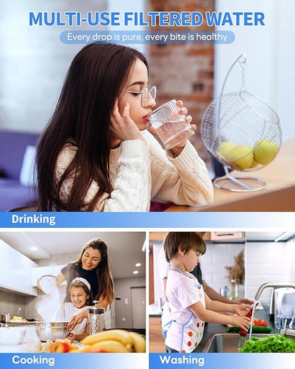 Reverse Osmosis System, Dual RO Water Filter, 800 GPD Fast Flow, 3:1 Pure to Drain, Tankless Under Sink RO System, Reduce PFAS & TDS, Smart LED Faucet