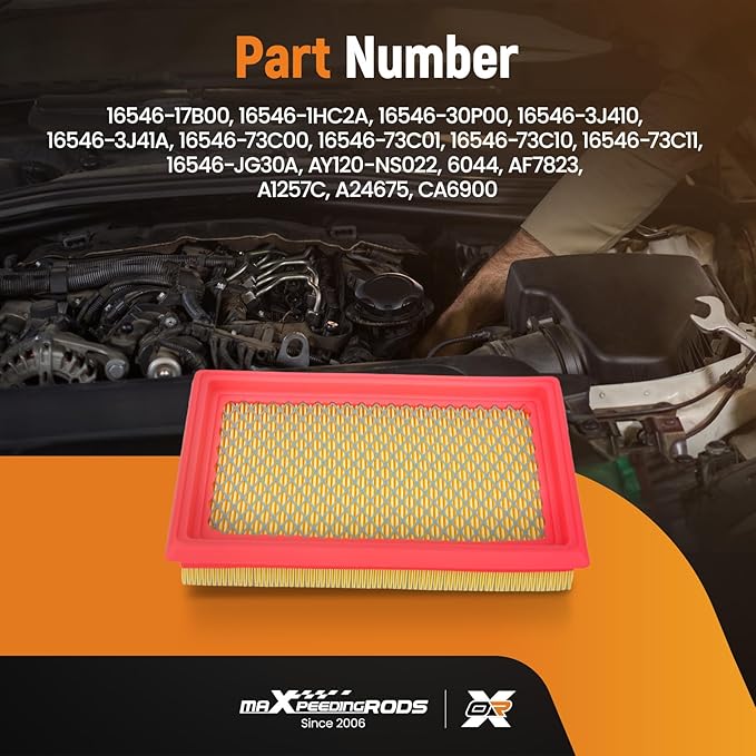 maXpeedingrods CA6900 Engine Air Filter Fit for INFINITI Q50 Q60 Q70 Q70L QX70 FX37 FX50 M56 FX35 2011-2023, for Nissan Sentra Juke Rogue Select Rogue 2007-2019, Replacement for AF7823, A1257C