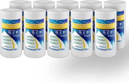 Ronaqua 10" x 4.5" Big Sediment Replacement Water Filter Cartridge, 1 Micron, NSF Certified, for Whole House, Compatible with RFC-BBSA, W15-PR, WFHD13001B, GXWH35F, HF45-10BLBK10PR and AP817, 10 Pack