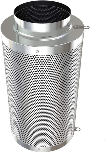 4inch Carbon Filter Odor Control with Australia Virgin Charcoal Two Prefilter 1 Pair Rope Hanger Included for Inline Duct Fan, Grow Tent, Hydroponics, Odor Scrubber