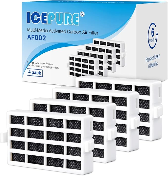 ICEPURE W10311524 Upgraded Refrigerator Air Filter Replacement for Whirlpool AIR1, W10311524, 2319308, W10335147, 1876318, FreshFlow Air Filter, AP4538127, AH2580853, EA2580853, PS2580853, PACK of 4