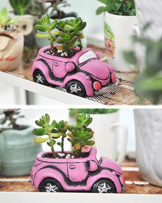 4 Pack Succulent Plants Pot, Small Indoor Plants Pots with Drainage Hole, Decor Garden Pot for Succulents Planter Cactus