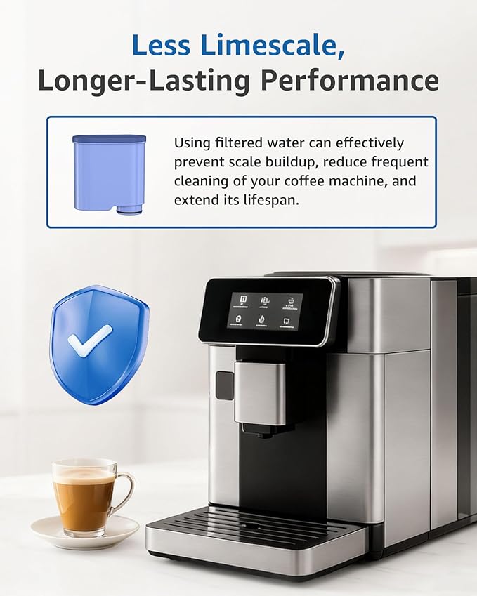 Maxblue Replacement Coffee Water Filter, Compatible with Philips® AquaClean® Filter CA6903/10 CA6903/22, Reduces Limescale Content in Water, TÜV SÜD Certified, Reduces PFAS, PFOA/PFOS (Pack of 4)
