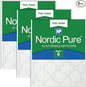 Nordic Pure 18x24x1 (Actual Size: 17 1/2 x 23 1/2 x 3/4) Poly Green MERV 6 AC Furnace Air Filters – Reduces Dust, Pollen, Pet Dander & Allergens – 3-Pack