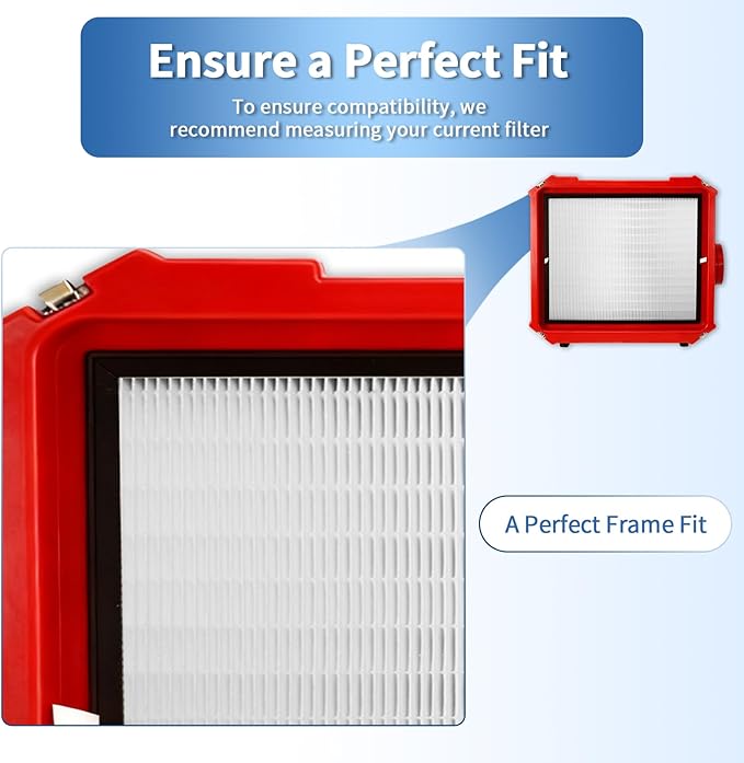 HEAP 550 Replacement Filter, HEPA Air Filter 16x19x2 inch, Compatible with WEWEAL Commercial Air Scrubber & Purifiers, Ideal for Water Damage Restoration (2 Pack)