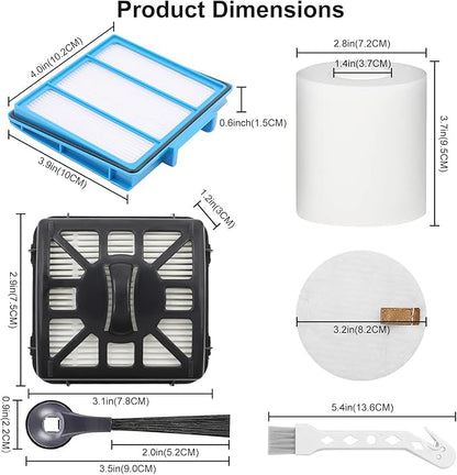 Replacement Part Accessories Compatible for Shark IQ R101AE RV1001AE UR1100SRUS AV1002AE AV1010AE RV100AE EZ RV912S Side/Sweep Brush Filter Main/Roller Brush Shell Clean Base Filter