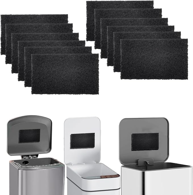 Universal Compost bin Carbon Odor Filter, Activated Odor Control Charcoal Filter for Trash Cans, Compost Buckets, Countertops, and Recycle Bins(12)