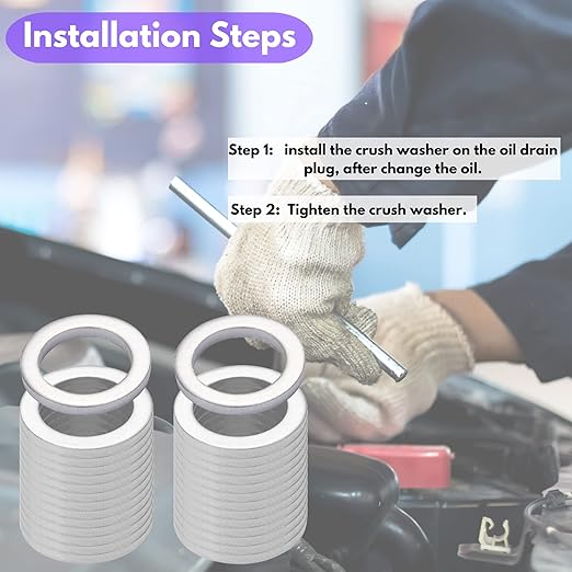 Oil Drain Plug Gasket Replacement for Hyundai Kia Oil Crush Washers Seals 21513-23001 (M14-HYUNDAI)