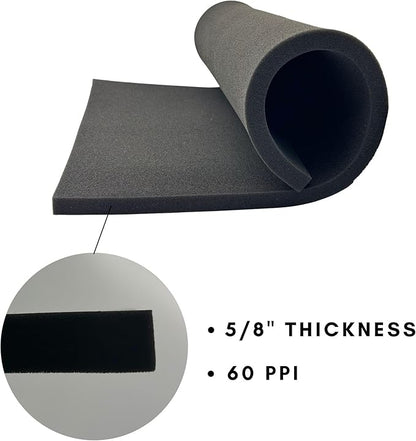 Air Filter Foam Sheet Material 15" x 24" x 5/8" - 60PPI Replacement Filter Pads for Motorcycle ATV UTV Scooters Dirt Bike Classic Cars Small Engines