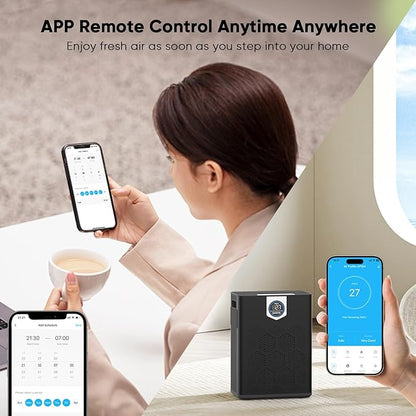 DAYETTE Smart Air Purifiers for Home Large Room, H14 Air Purifier with Washable Filters Up to 3000 Ft², APP & Voice Control & 22 dB Sleep Mode for Bedroom Living Room, Black