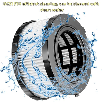 (2pieces) DC5151H HEPA filter replacement accessory, compatible with DEWALT dry wet vacuum DCV517B DC515 DCV517, equipped with 1 reusable cleaning brush