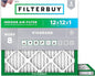 Filterbuy 12x12x1 Air Filter MERV 8 Essential Dust & Allergy Defense (2-Pack), Electrostatic Pleated HVAC AC Furnace Filters Replacement, Made in USA (Actual Size: 11.75 x 11.75 x 0.75)
