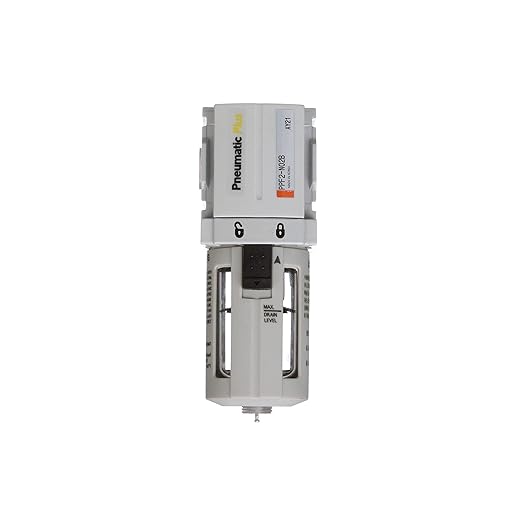 PneumaticPlus PPF2-N02B Miniature Compressed Air Particulate Filter 1/4" NPT - 5 Micron, Poly Bowl, Manual Drain, Bracket