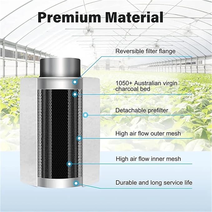 air purifier filter, FSLH 4 Inch Air Carbon Filter Odor Control, Smelliness Scrubber Parts,Compatible For Grow Tent Room