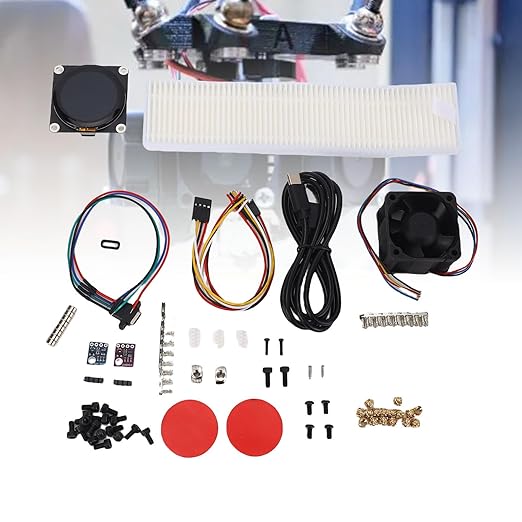 3D Printer Air Filter, LCD Display Real Time Monitoring Activated Carbon Air Purifier Accessories Kit, with Adjustable Sensors, for 3D Printer Enthusiasts