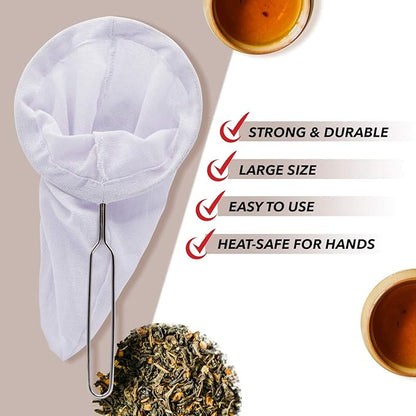 Coffee Sock Strainer Traditional Thai Brewing Coffee Filter for Rich Coffee and Tea 3 inch