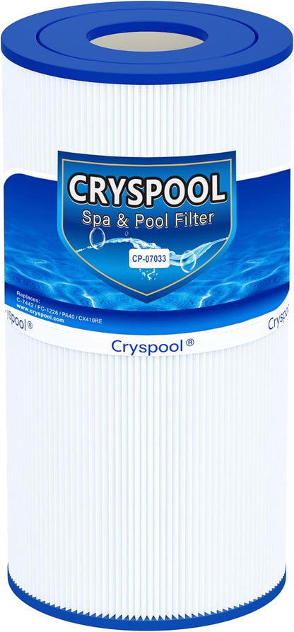 Cryspool® 07033 Filter Compatible with CX410RE, Easy Clear Filter C400, C-7442, PA40, FC-1228, 40 Sq. Ft Pool Filter Cartridge, 1 Pack