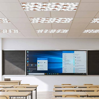 1 Pack Fluorescent Light Cover, Sand Camel Light Covers for Ceiling Lights, Vintage Farmhouse Desert Animals Camel Magnetic Lights Filters Ceiling Shade for Classroom/Office - 4 x 2 Feet