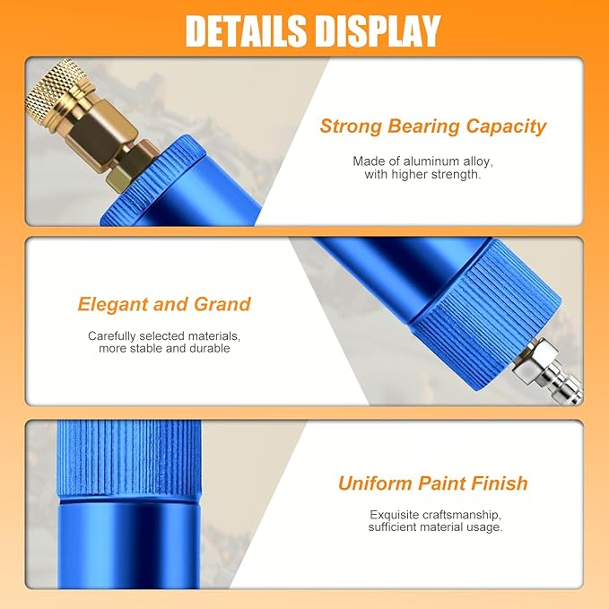 High Pressure PCP Air Filter Oil-Water Separator, 40MPa/5800Psi Inline Moisture Separator with 8mm Quick Connect, Complete Kit with 25 Filters, Sealing Rings & Gaskets for Air Compressor Pump (Blue)