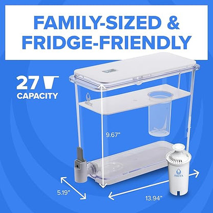 Brita UltraMax Large Water Dispenser with 1 BritaPlus Filter, 27 Cup, White (Package May Vary)