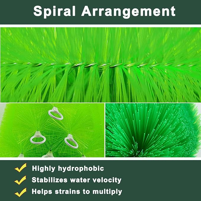 100 Packs Filter Brushes Aquarium Brushes Set for Koi Pond Water Garden Outdoor Pond Skimmers Brush Filter Cleaning Brush 24 Inch by 4.7 Inch (Green)