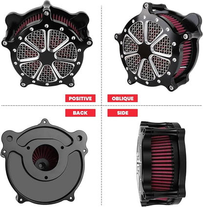Twin Cam Air Filter Cleaner Intake Filter Compatibel with Harley Davidson Touring Trike 2008-206, Softail 2016-2017, FXDLS 2017, High Flow Air Filter