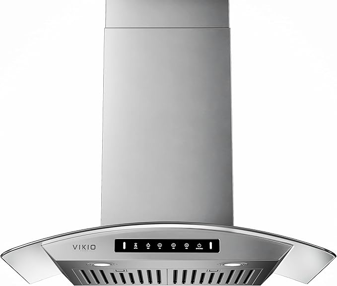 30" Wall Mount Range Hood Tempered Glass 900 CFM, Kitchen Chimney Vent Stainless Steel, with Gesture Sensing and Touch Control Switch Panel, 3-Speed Exhaust Fan Permanent Filter