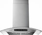 30" Wall Mount Range Hood Tempered Glass 900 CFM, Kitchen Chimney Vent Stainless Steel, with Gesture Sensing and Touch Control Switch Panel, 3-Speed Exhaust Fan Permanent Filter