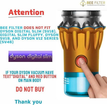 Dyson V15 Filter, 2-Pack Premium True HEPA Replacement Filters Compatible with Dyson V15 Detect, V15 Detect Absolute, V15 Submarine, V15 Detect Filter, V11 Animal Filter, V11 Filter, Part no 970013-02
