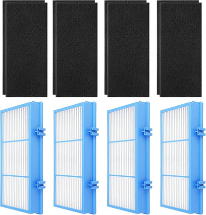 HAPF30AT-Total Air HEPA Type Filter Replacement for Holmes AER1 Air Purifier, Compatible with HAPF300AH-U4R and HAP242-NU, Funmit 4 True HEPA Filters & 8 Activated Carbon Pre-Filters, Blue