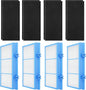 HAPF30AT-Total Air HEPA Type Filter Replacement for Holmes AER1 Air Purifier, Compatible with HAPF300AH-U4R and HAP242-NU, Funmit 4 True HEPA Filters & 8 Activated Carbon Pre-Filters, Blue