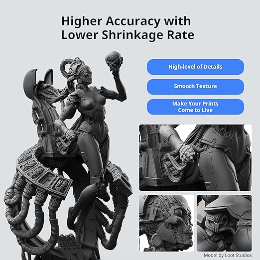ANYCUBIC ABS-Like Resin 3.0, Upgraded 14K 3D Printer Resin with Enhanced Strength and Toughness, High Precision, Low Odor, Wide Compatibility for All LCD Resin 3D Printers (Black, 1kg)