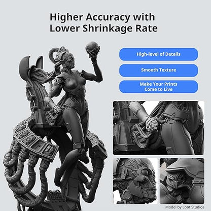 ANYCUBIC ABS-Like Resin 3.0, 3D Printer Resin with Enhanced Strength and Toughness, High Precision and Minimal Shrinkage, Wide Compatibility for All LCD Resin 3D Printers (Black, 4kg)