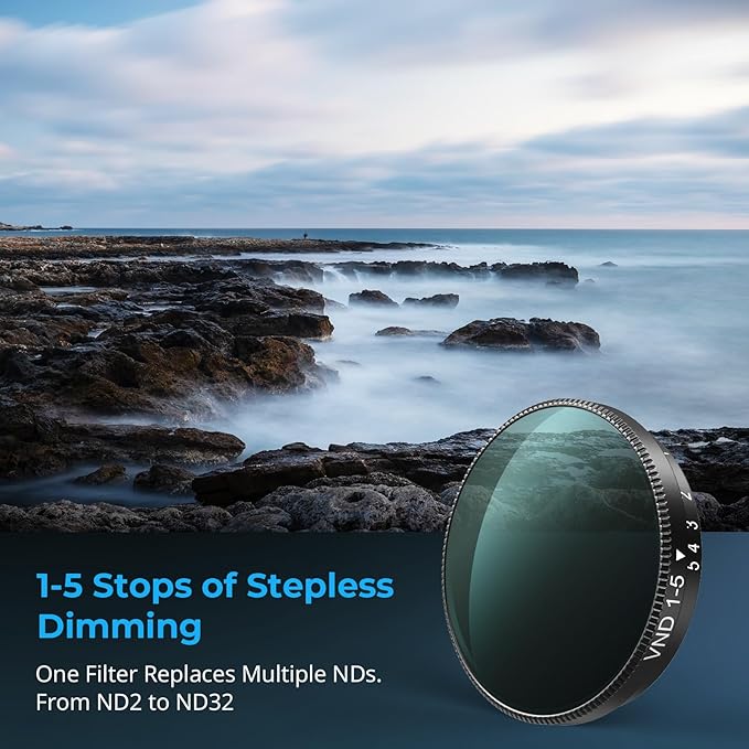 SmallRig Nano VND 1-5 Stop Filter for DJI Osmo Nano, Variable ND2-ND32 Filter, Adjustable ND Filters, Made of Multicoated HD Optical Glass, Includes Storage Case