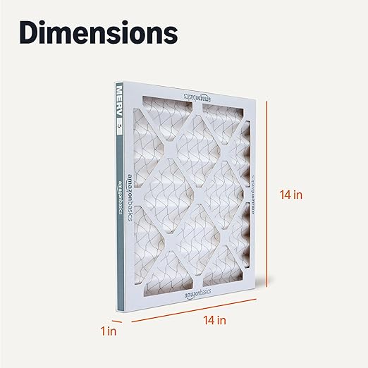Amazon Basics Merv 5 AC Furnace Air Filter 14x14x1 inches, Pack of 6 (Actual size: 13.75" x 13.75" x 0.75")