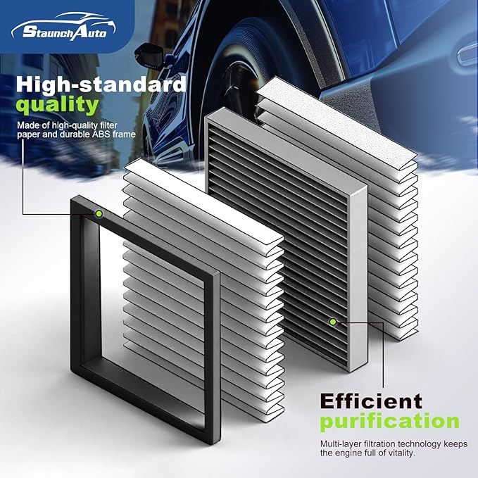 Engine & Cabin Air Filter Set for 2021-2026 Santa Fe Hybrid 1.6L, 2020-2026 Sonata Hybrid 2.0L, 2022-2026 Tucson Hybrid 1.6L Air filter Replacement 97133L1000 28113L5100 Automotive Accessories