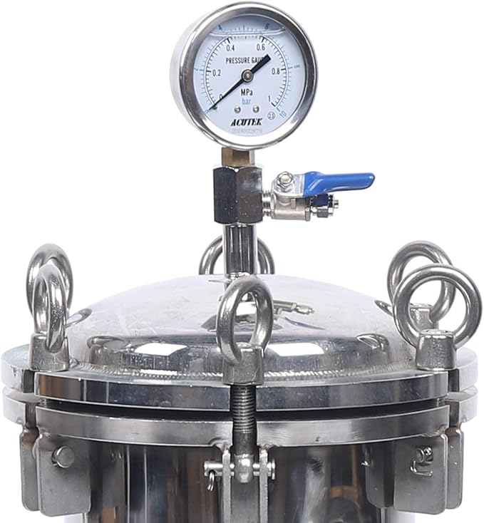 1" NPT Fluid Filter, 304 Stainless Steel - 2 Bag Filter Housing, 150PSL High Pressure Filtration System, 10t/h High Pressure Filter Available for Whole House