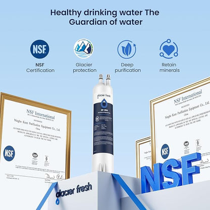 GLACIER FRESH EDR3RXD1 Refrigerator Water Filter, Compatible with 4396841, KAD3RXD1, WHR3RXD1, 4396841, 4396710, Filter 3, 46-9083,46-9030, 9030, 9083 Refrigerator Water Filter, 2 Pack