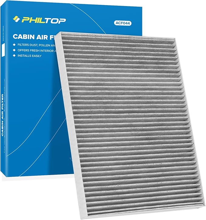 PHILTOP Cabin Air Filter w/Activated Carbon, Compatible with CF9597A Dodge Grand Caravan 2001-2007, Caravan 2001-2007, Chrysler Town & Country 2001-2007, Pacifica 2004-2008, Voyager 2000-2003