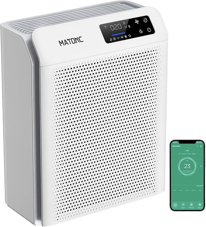 Air Purifier for Home Large Room Up to 3500 Ft², Smart WiFi App Control Air Cleaner with Air Quality PM2.5 Display, Ultra-Quiet Sleep Mode, Auto Mode, HEPA Air Purifier for Pets Hair Dust Odor Pollen