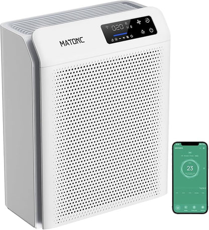 Air Purifier for Home Large Room Up to 3500 Ft², Smart WiFi App Control Air Cleaner with Air Quality PM2.5 Display, Ultra-Quiet Sleep Mode, Auto Mode, HEPA Air Purifier for Pets Hair Dust Odor Pollen