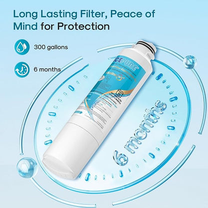 ICEPURE Alkaline DA29-00020B Refrigerator Water Filter Replacement for Samsung HAF-CIN/EXP HAF-CIN, DA29-00020A/B, DA29-00020B-1, 46-9101, RF28HMEDBSR, RF263BEAESR, HDX FMS-2, Enhances PH, 6Pack