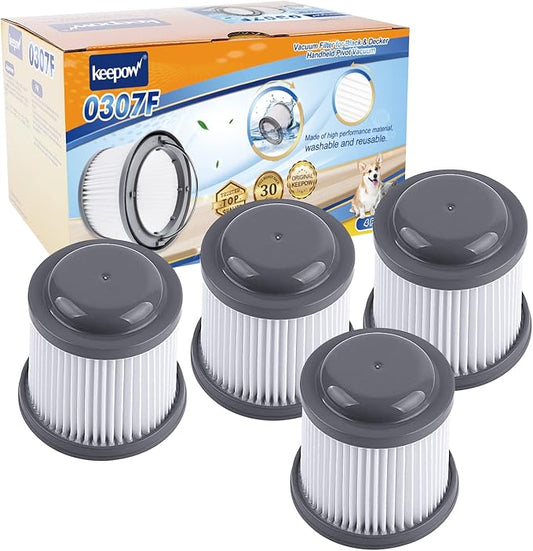 KEEPOW PVF110 Replacement Vacuum Filter for Black and Decker Handheld Pivot Vacuum BDH2000PL BDH2020FLFH PHV1410 PHV1810 PHV1210 BDH2020FL, Washable Hand Vac Filters, 4 Pack