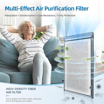 20x25 Replacement Filter Pads Compatible with Dynamic Air Cleaner 20x25,Electrostatic Fiberglass Activated Carbon White (6 Pack)