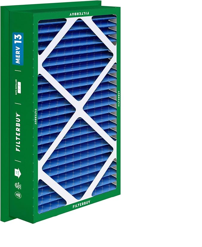 Filterbuy 20x30x5 Air Filter MERV 13 Optimal Smoke & Allergy Defense (4-Pack), Electrostatic Pleated HVAC AC Furnace Filters Replacement for Honeywell Return Grille (Actual Size: 18.38 x 28.63 x 3.69)