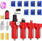 1/4" NPT Industrial Grade 4 Stage Aluminum Air Drying System, Coalescing Filter, Particulate Filter, Double Desiccant Dryer and Air Regulator,Manual Drain For Plasma Cutter and Paint Spray