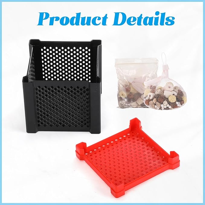 Hortsun 2 Pcs Pure Cube Water Trough Filter with 2 Packs of Filter Materials Aquarium Water Trough Purifier Cubic Purification Material Storage Box for Fish Tanks Horse Troughs Ponds Tanks