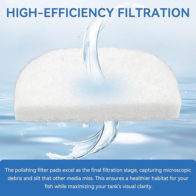 20 Pack Water Filter Polishing Pads for Fluval 104 105 106 204 205 206 Filters, Aquarium Water Polishing Filter Pads, Replacement Polishing Pad Filter Sponge Media for Fish Tanks