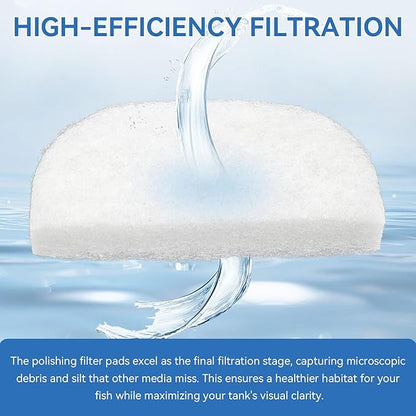 20 Pack Water Filter Polishing Pads for Fluval 104 105 106 204 205 206 Filters, Aquarium Water Polishing Filter Pads, Replacement Polishing Pad Filter Sponge Media for Fish Tanks